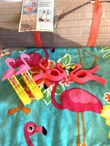 Flamingo Beach Bundle Mat 24x64 In With Padded Roll Beach Towel 4 Towel Clips - £31.17 GBP