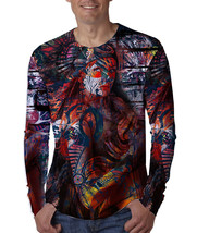 Indian Girl Psychedelic Rustic design Men&#39;s Long Sleeve Tee - £20.72 GBP