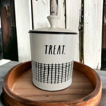Rae Dunn “TREAT” Canister With Lid Black White Metal With Lid - £21.98 GBP