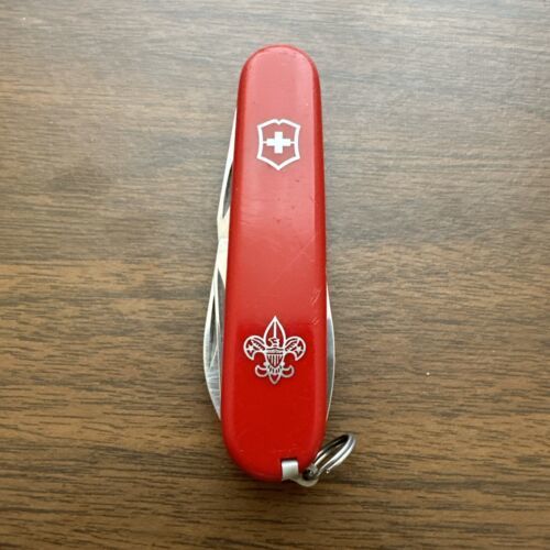 Primary image for Red Rostfrei Boy Scout Victorinox Tinker Swiss Army knife, hunt, fish, great EDC
