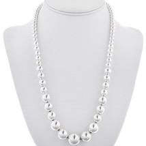 Native Navajo Sterling Silver Native Pearls Graduating Beads Necklace, 6MM-16MM - £220.28 GBP+