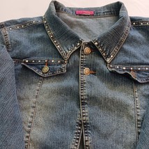 Thalia Sodi Vtg Denim Women's Button Up Jacket Jeans Blue Vest Measured Size M image 9