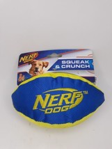 Nerf Dog Squeak &amp; Crunch American Football Blue &amp; Yellow Medium/Large  - £12.04 GBP