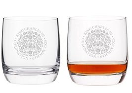 Engraved Dartington King Charles III Coronation Whiskey Tumbler Royal Memorabili - £11.86 GBP+