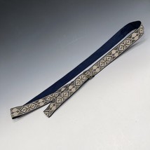 Vintage Cloth Belt Women&#39;s Size 14 Navy Blue Aztec - $20.52 CAD