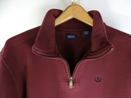 Mens IZOD Half Zip Long Sleeve High Collar Sweatshirt, Burgundy Red L Shirt - £20.58 GBP