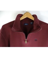 Mens IZOD Half Zip Long Sleeve High Collar Sweatshirt, Burgundy Red L Shirt - £20.57 GBP