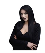 MUPUL Black Wednesday Morticia Addams Wig Women Long Straight Wednesday ... - £14.01 GBP