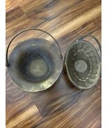 Solid Brass Basket Vintage Small MCM  Made In India Trinket Jewelry Bowls - $34.68 CAD