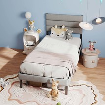 Twin Modern Upholstered Bed Frame w/Headboard, No Box Spring &amp; Storage - $142.99