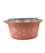 Pyrex Cinderella Casserole Dish with Lid Used Pink Gooseberry Round 473 ... - $89.10