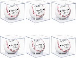 6 Pack Baseball Display Case UV Protected Acrylic Clear Baseball Holder ... - $28.43