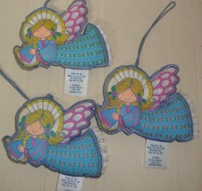 3 Hallmark Keepsake Ornament  Angel Fabric - #250 QX3439 Vintage - £7.72 GBP