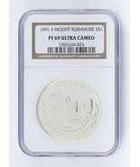 1991-S $1 Support Rushmore Argent Commémoratif NGC PF69 Ultra Camée - $2,155.25 MXN