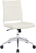 Modway Jive Ribbed Armless Mid Back Swivel Conference Chair In White - £179.84 GBP