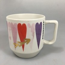 Starbucks Red Pink Purple Hearts Gold Arrows Valentine Coffee Mug 12 oz ... - $25.97