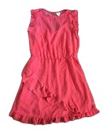 Andeawy pink short sleeve wrap Ruffled Trin Skirt Dress Sz L - €4,32 EUR