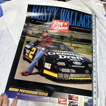 Rusty Wallace Indy Car Tony Lama Boots 17”x22”  Advertising Poster Vintage - £9.30 GBP