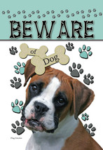 Funny Boxer Beware Of Dog Double Sided Garden Flag Emotes Banner - $13.54