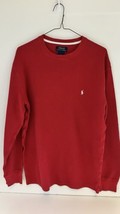 Polo Ralph Lauren Bear Men’s Top Pullover Red Thermal Waffle Sleepwear M EUC - £15.74 GBP