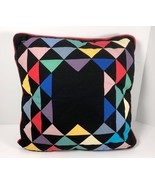 Amish Quilted Patchwork Throw Pillow 15 x 15 Colorful Hand Quilted - £23.54 GBP