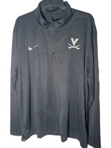 NCAA Nike Dri-Fit UVA Cavaliers 1/4 zip Black size XXL 2XL Long Sleeve Shirt - £14.05 GBP