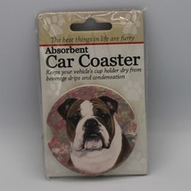 Super Absorbent Stone Car Coaster Dog English Bulldog - £4.55 GBP