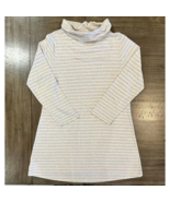 Ann Klein Funnel Neck Beige Striped Stretch Knit Sweater Dress Pullover,... - $535.87 MXN