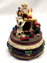 Santa Claus North Pole Workshop Music Box - Plays We Wish You A Merry Ch... - $12.98