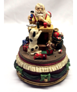 Santa Claus North Pole Workshop Music Box - Plays We Wish You A Merry Ch... - $17.80 CAD