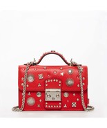 SUSU The Hollywood Studded Leather Crossbody Bag Red - $309.25