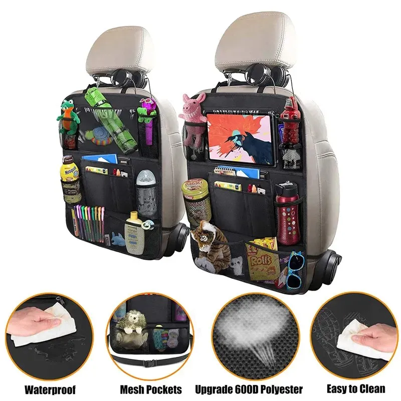 Car Backseat Organizer with Table Holder 9 Storage Pockets Seat Back Protectors - £9.39 GBP+