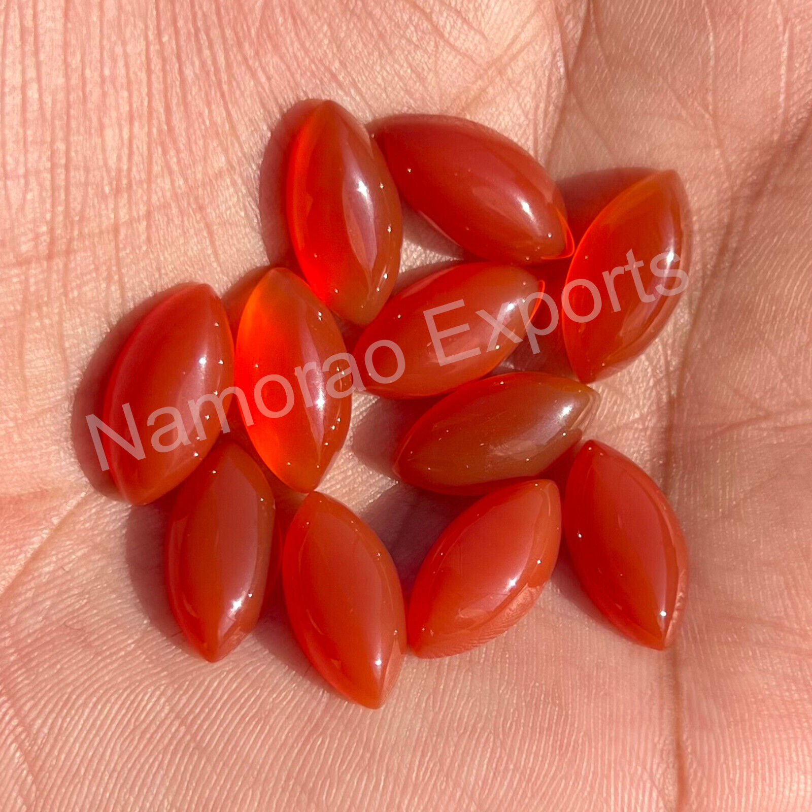 Primary image for 8x16 mm Marquise Natural Red Onyx Cabochon Loose Gemstone Jewelry Making