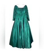 NWT JJs House Emerald Green Lace Satin Rhinestone Formal Dress Size XL - £46.89 GBP