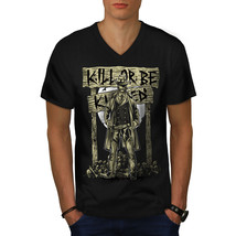 Western Killer Shirt Scary Horror Men V-Neck T-shirt - $12.99