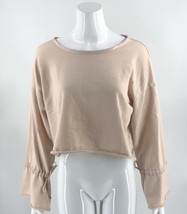 Mossimo Top Size Medium Light Pink Bell Tie Sleeve Cropped Sweatshirt Womens - £15.57 GBP