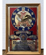 VTG BUDWEISER KING OF BEERS MIRROR CLOCK SIGN WITH WORKING CLOCK MOVEMEN... - $2,634.16 MXN