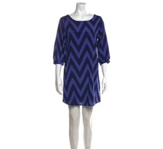 Women’s Needle And Thread Striped Chevron Shift Dress Blue Large - £16.73 GBP