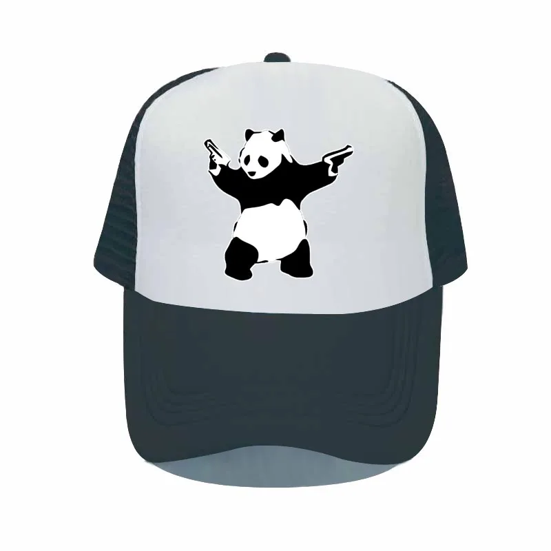 Banksy Panda With Guns Men Women Mesh Trucker Hat Aniaml Panda Holding Guns Mit - £12.78 GBP