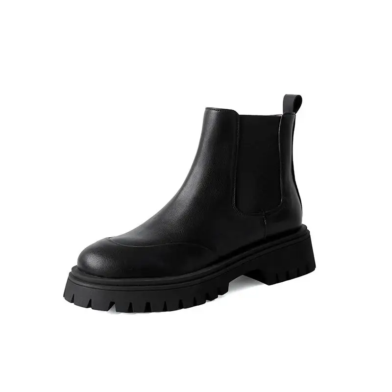 Krazing Pot  Leather Round Toe High  Flat Platform Chelsea Boots Slip on Keep Wa - £250.27 GBP