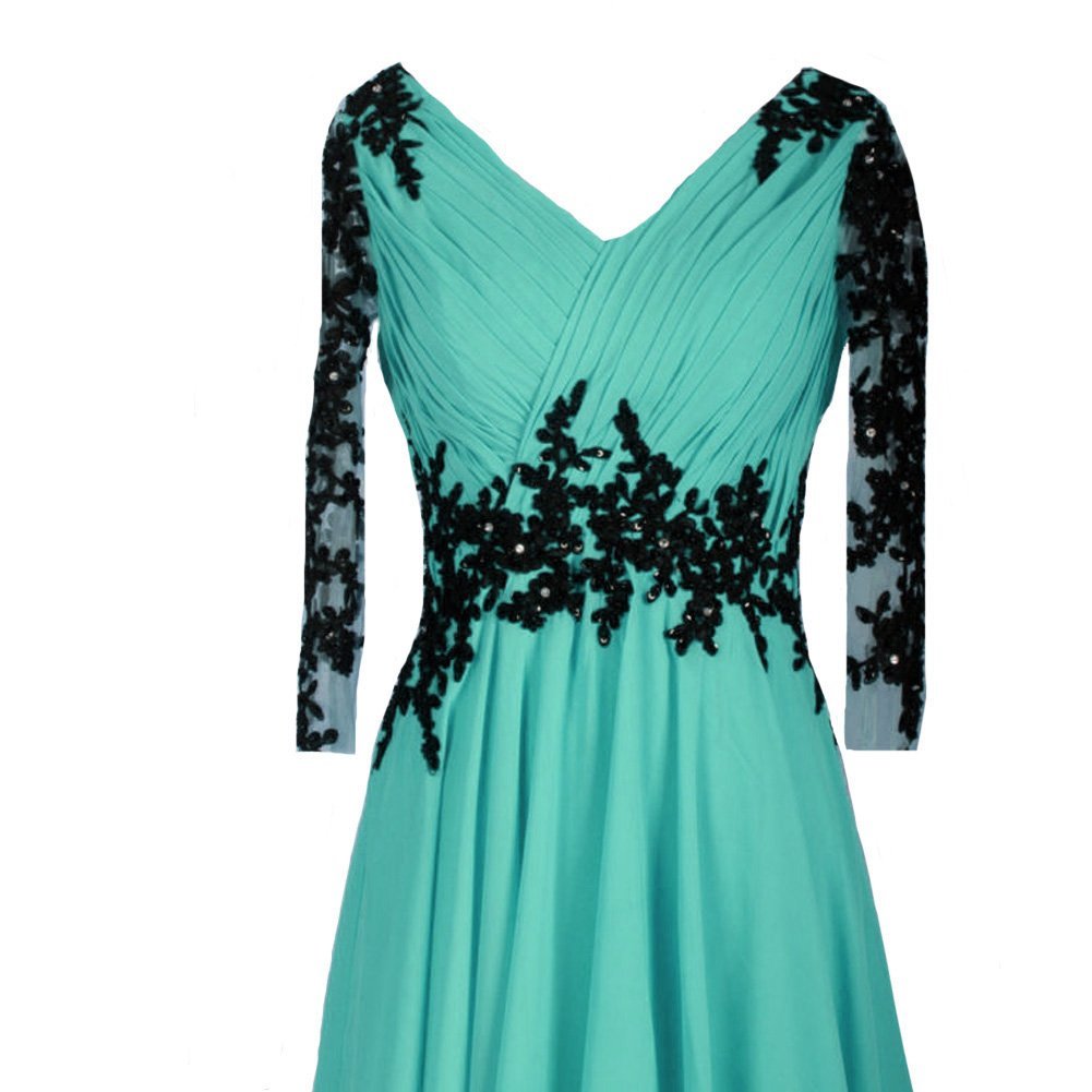 Vintage Sheer Long Sleeves V Neck Beaded Formal Prom Evening Dresses Plus Size A
