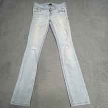 Hollister Women Skinny Jeans Size 25Wx29L LowRise Stretch Demi Curve Distressed - £10.39 GBP