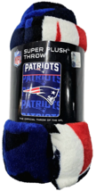Patriots NFL Super Plush Throw Blanket 46x60 Football Team Theme  Blue - $33.99