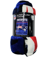 Patriots NFL Super Plush Throw Blanket 46x60 Football Team Theme  Blue - £26.63 GBP