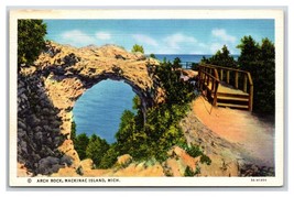 Arch Rock Mackinac Island Michigan MI UNP Linen Postcard E19 - £2.29 GBP