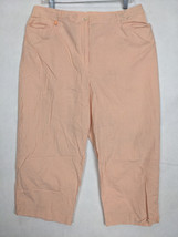 Ralph Lauren Womens Pants Capri Checkered Size 16W Cotton Orange White - £11.35 GBP