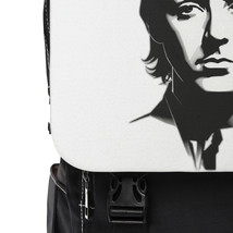 Unisex Canvas Shoulder Backpack with Black Base and Interior, Adjustable Straps, - £43.80 GBP