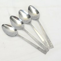 Customcraft Fleur de Lis Oval Soup Spoons 7.125&quot; Lot of 4 - £13.85 GBP