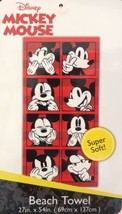 MICKEY MOUSE FACES DISNEY ORIGINAL LICENSED BEACH TOWEL POOL SUPER SOFT ... - $22.53