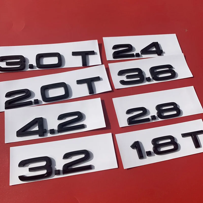 Letter Number Emblem for Audi 1.8T 2.0T 2.4 3.0T 3.2 4.2 A3 A4 A5 A6L A7... - £14.05 GBP